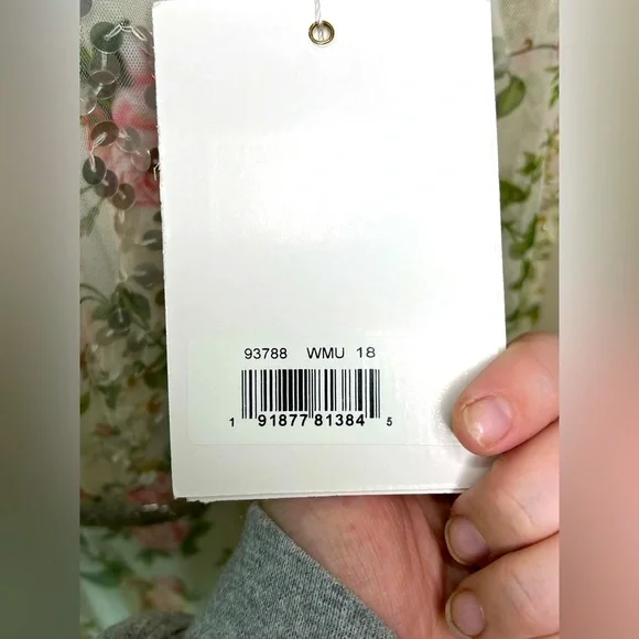 Mac Duggal Floral Midi Dress - White and Pink - Picture 10 of 16